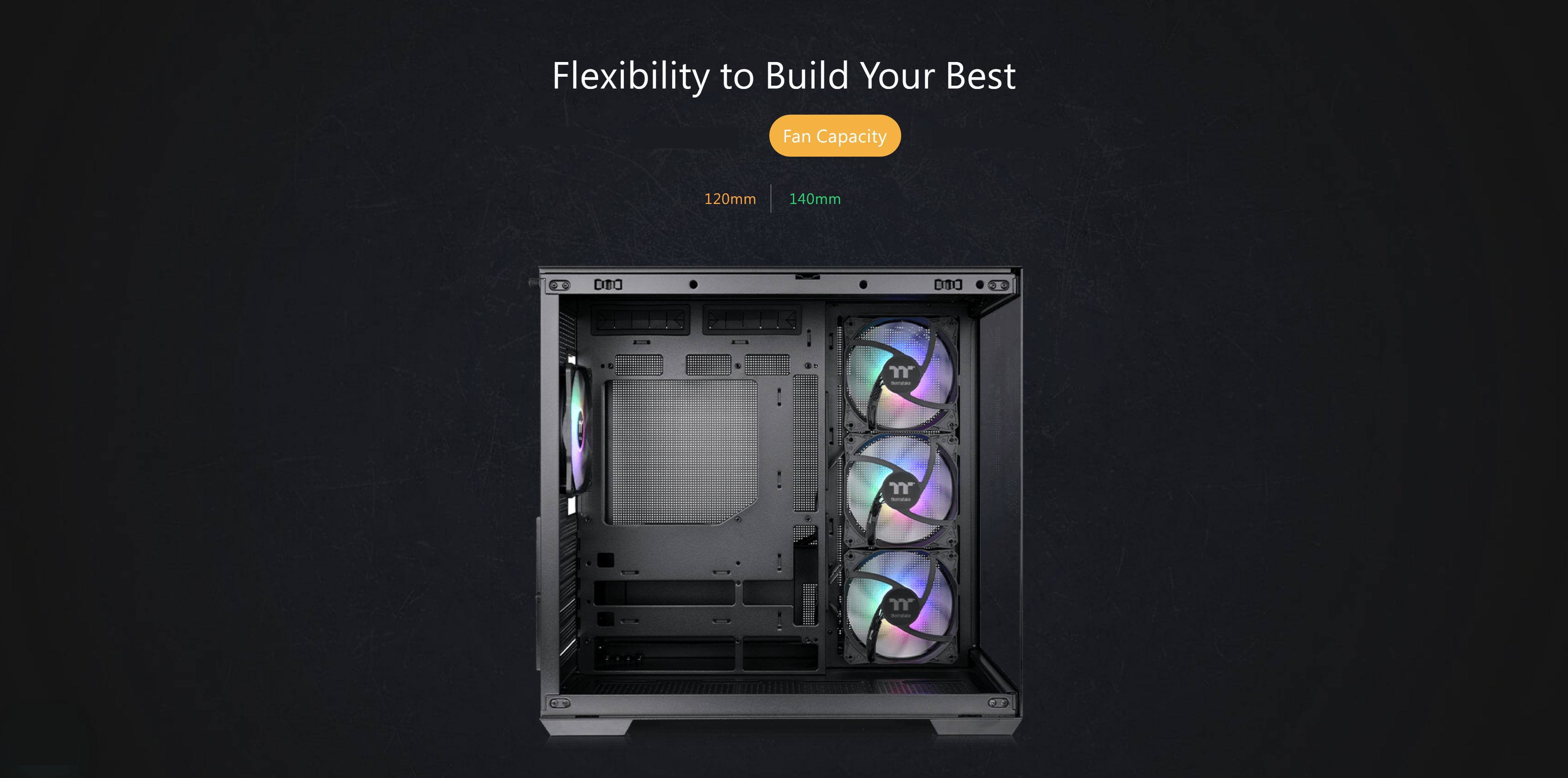 A large marketing image providing additional information about the product Thermaltake View 380 TG - Mid Tower Case (Black) - Additional alt info not provided